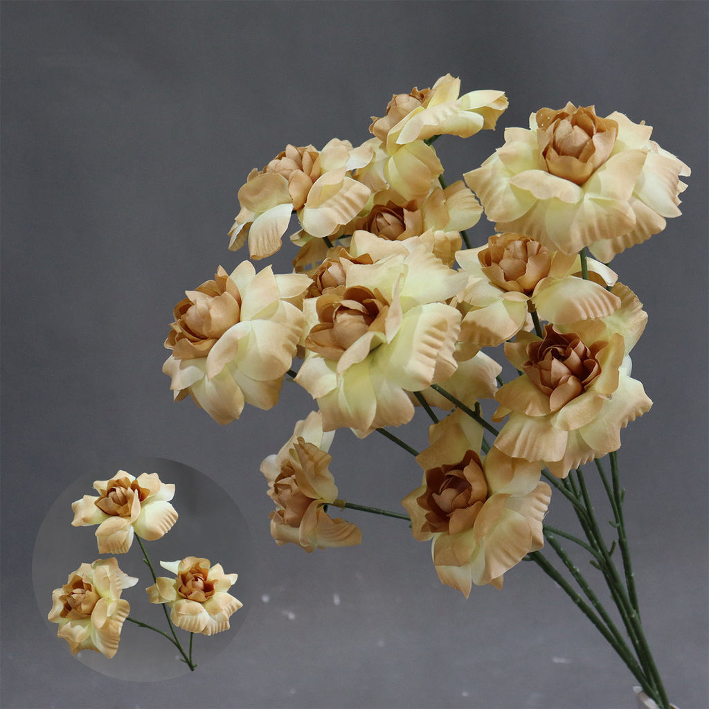 Fleurs artificielles élégantes pour mariage, bouquet de baisers de fée, décoration d'allée, 60 cm, 3 fleurs de 8 cm, sans vase