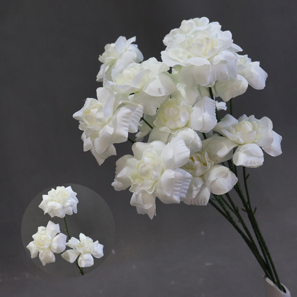 Fleurs artificielles élégantes pour mariage, bouquet de baisers de fée, décoration d'allée, 60 cm, 3 fleurs de 8 cm, sans vase