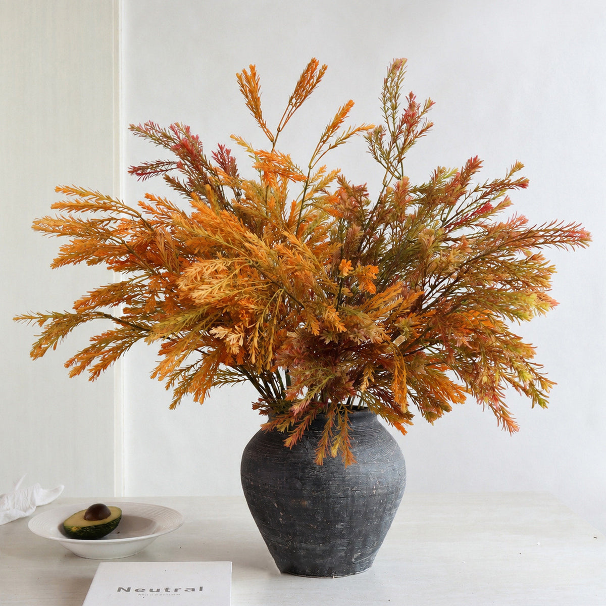 Plante Artificielle Mimosa, 100 cm, Décoration Élégante pour Mariage, Maison, Hôtel, Fausse Végétation Sans Entretien