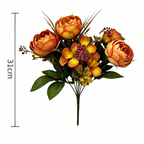 Bouquet de roses pivoines classiques en 6 têtes, décoration élégante pour mariages et espaces commerciaux, 31 cm