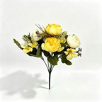 Bouquet de roses pivoines classiques en 6 têtes, décoration élégante pour mariages et espaces commerciaux, 31 cm