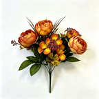 Bouquet de roses pivoines classiques en 6 têtes, décoration élégante pour mariages et espaces commerciaux, 31 cm