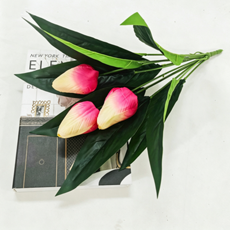Tulipes artificielles, bouquet de 3 fleurs, 40 cm, décoration intérieure élégante, sans entretien, idéal pour mariages, événements et décoration maison