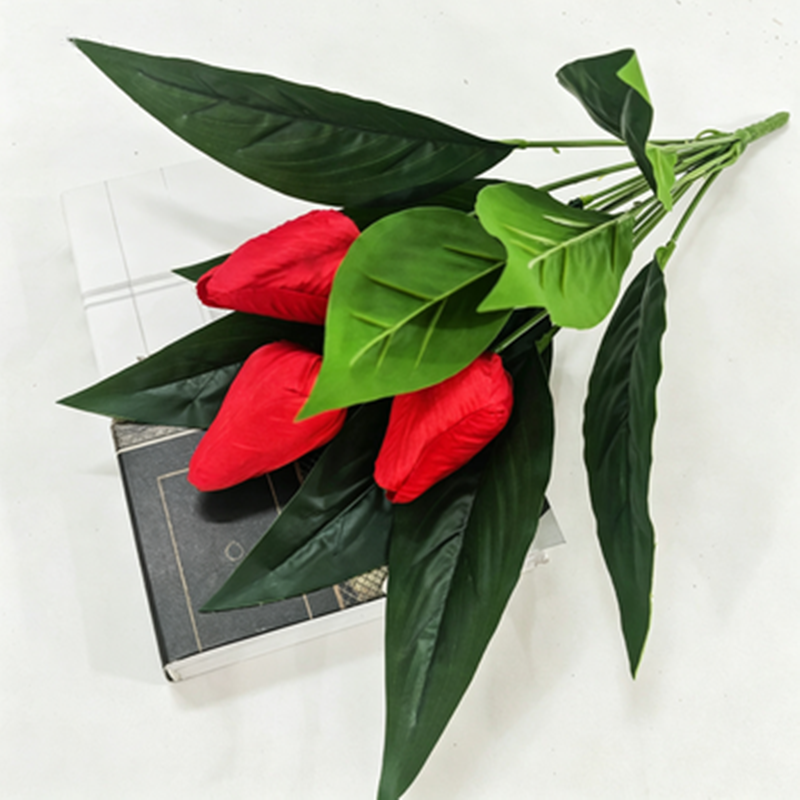 Tulipes artificielles, bouquet de 3 fleurs, 40 cm, décoration intérieure élégante, sans entretien, idéal pour mariages, événements et décoration maison