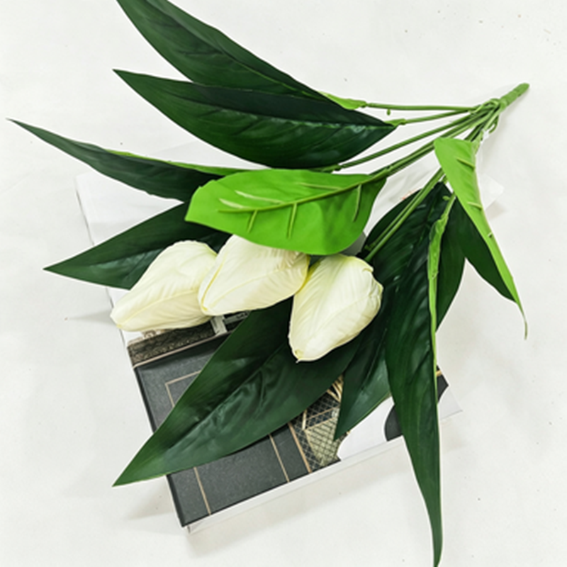 Tulipes artificielles, bouquet de 3 fleurs, 40 cm, décoration intérieure élégante, sans entretien, idéal pour mariages, événements et décoration maison