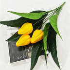Tulipes artificielles, bouquet de 3 fleurs, 40 cm, décoration intérieure élégante, sans entretien, idéal pour mariages, événements et décoration maison