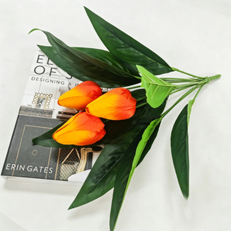 Tulipes artificielles, bouquet de 3 fleurs, 40 cm, décoration intérieure élégante, sans entretien, idéal pour mariages, événements et décoration maison