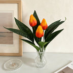 Tulipes artificielles, bouquet de 3 fleurs, 40 cm, décoration intérieure élégante, sans entretien, idéal pour mariages, événements et décoration maison