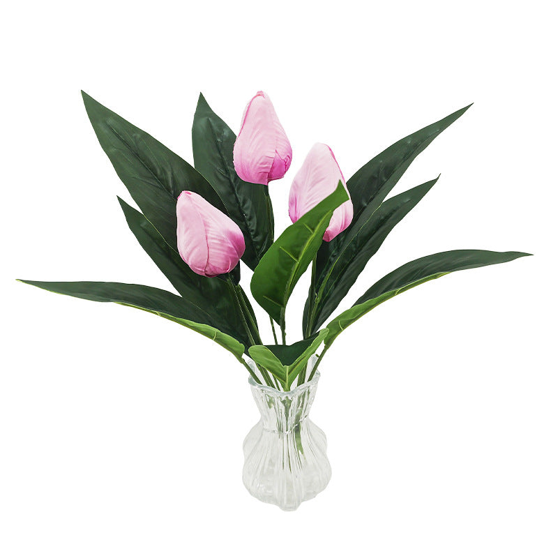Tulipes artificielles, bouquet de 3 fleurs, 40 cm, décoration intérieure élégante, sans entretien, idéal pour mariages, événements et décoration maison