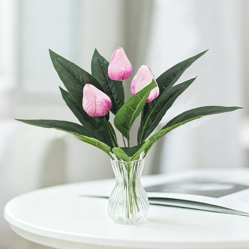 Tulipes artificielles, bouquet de 3 fleurs, 40 cm, décoration intérieure élégante, sans entretien, idéal pour mariages, événements et décoration maison
