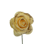 Fleurs artificielles roses avec paillettes dorées, pack de 25 têtes de fleurs, 5,5 cm de diamètre, pour décoration de table, mariage, vitrine, DIY