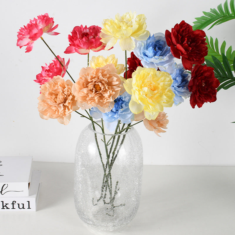Fleurs artificielles pivoines 3 têtes - Décoration élégante 66 cm pour mariage, salon, hôtel, terrasse, cadeau