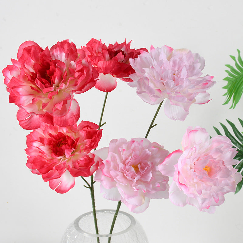 Fleurs artificielles pivoines 3 têtes - Décoration élégante 66 cm pour mariage, salon, hôtel, terrasse, cadeau