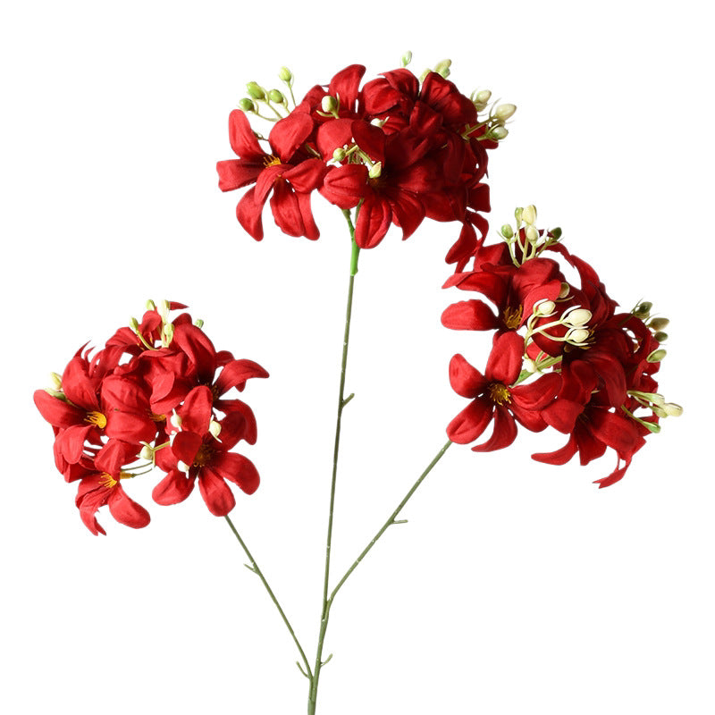 Fleurs artificielles d'hortensia sauvage, 70 cm, 3 têtes, idéal pour mariages et décorations intérieures, en soie