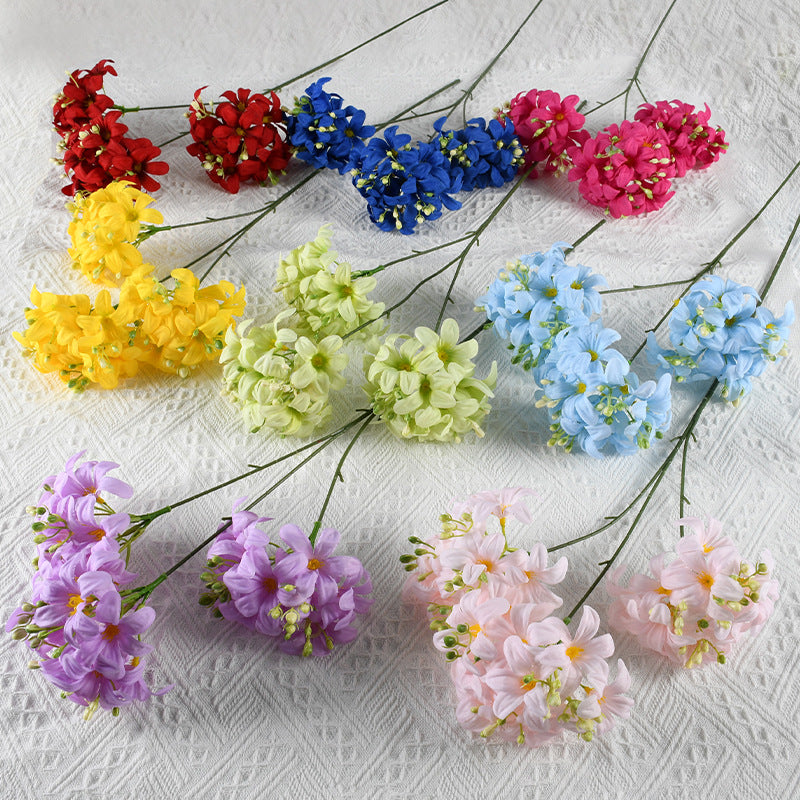 Fleurs artificielles d'hortensia sauvage, 70 cm, 3 têtes, idéal pour mariages et décorations intérieures, en soie