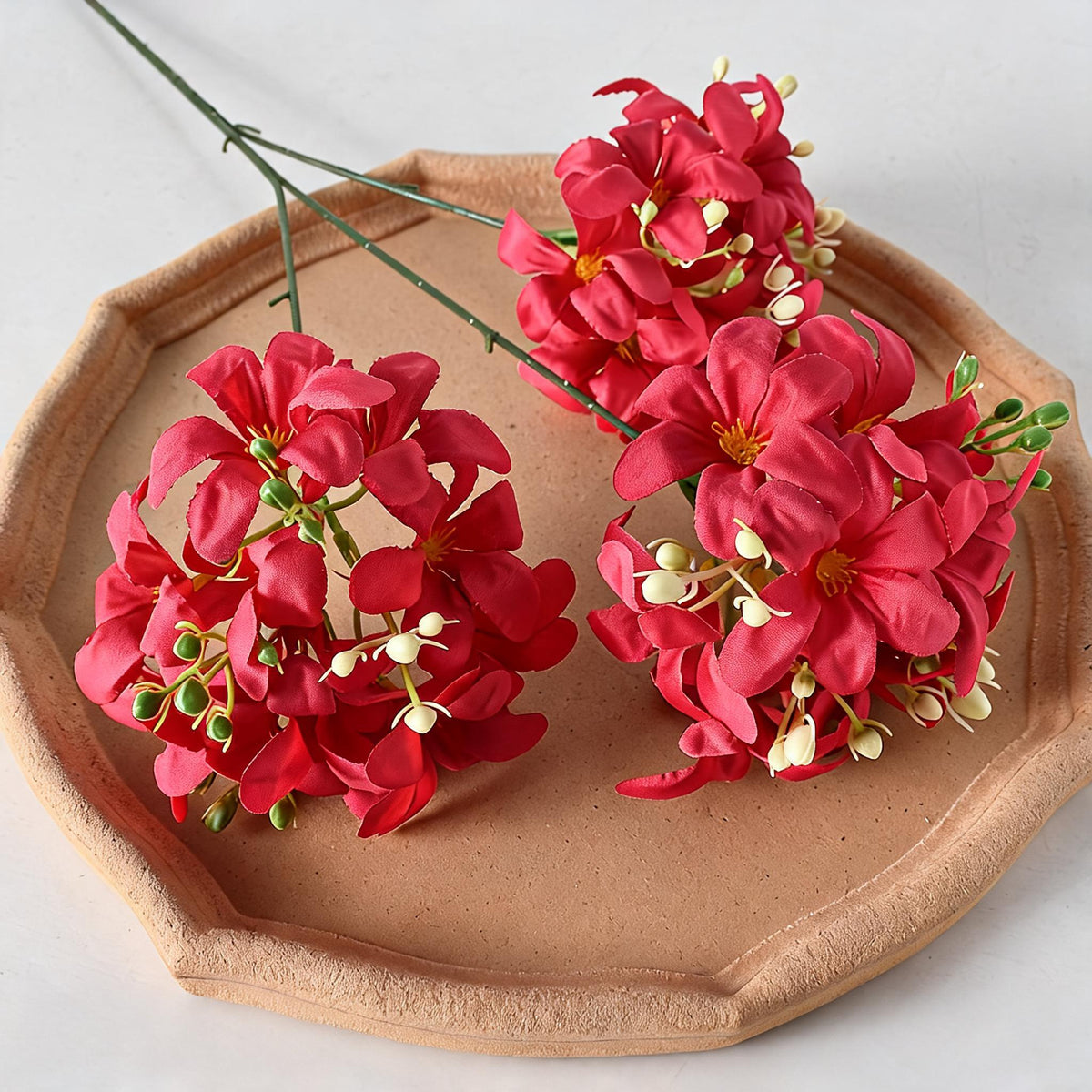 Fleurs artificielles d'hortensia sauvage, 70 cm, 3 têtes, idéal pour mariages et décorations intérieures, en soie