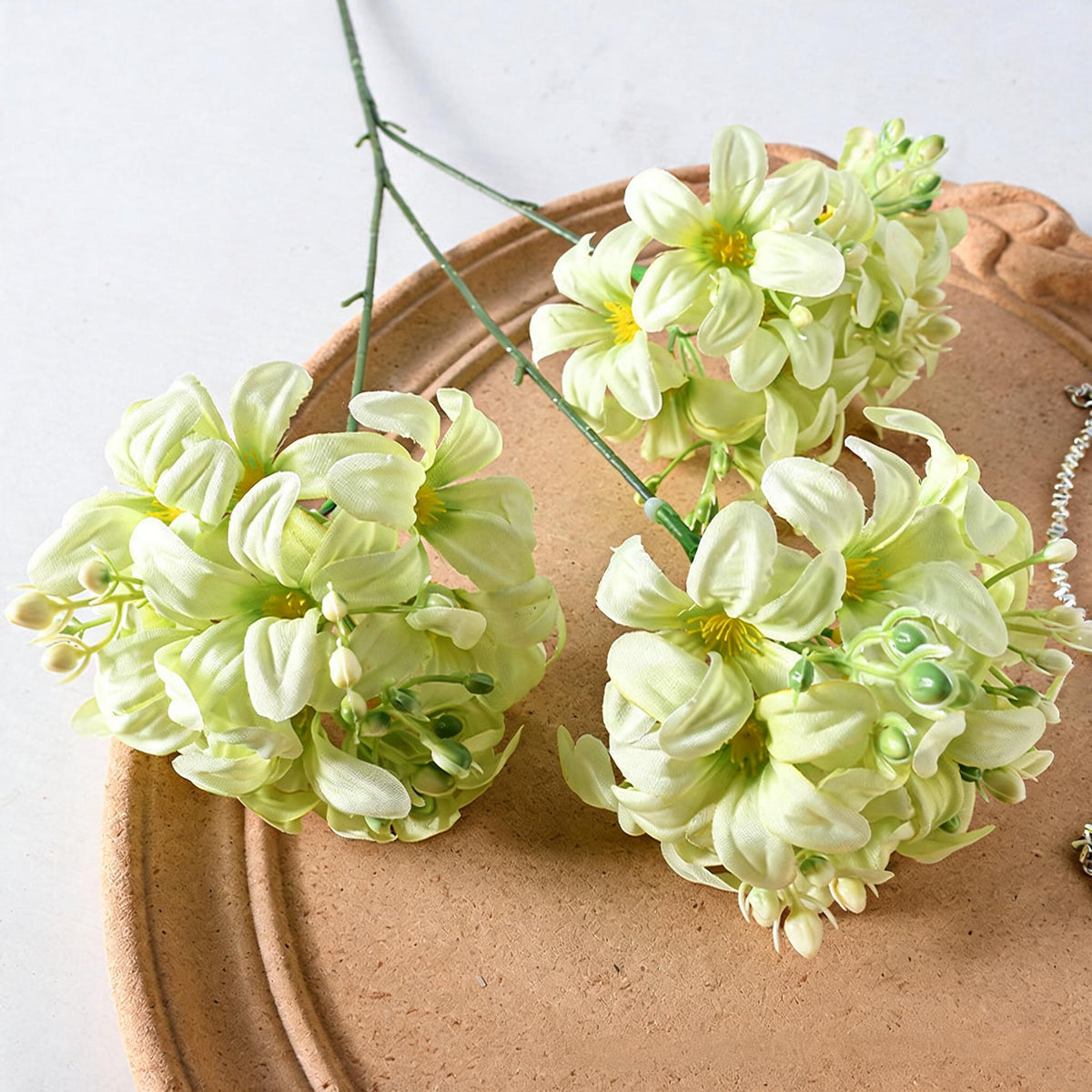 Fleurs artificielles d'hortensia sauvage, 70 cm, 3 têtes, idéal pour mariages et décorations intérieures, en soie