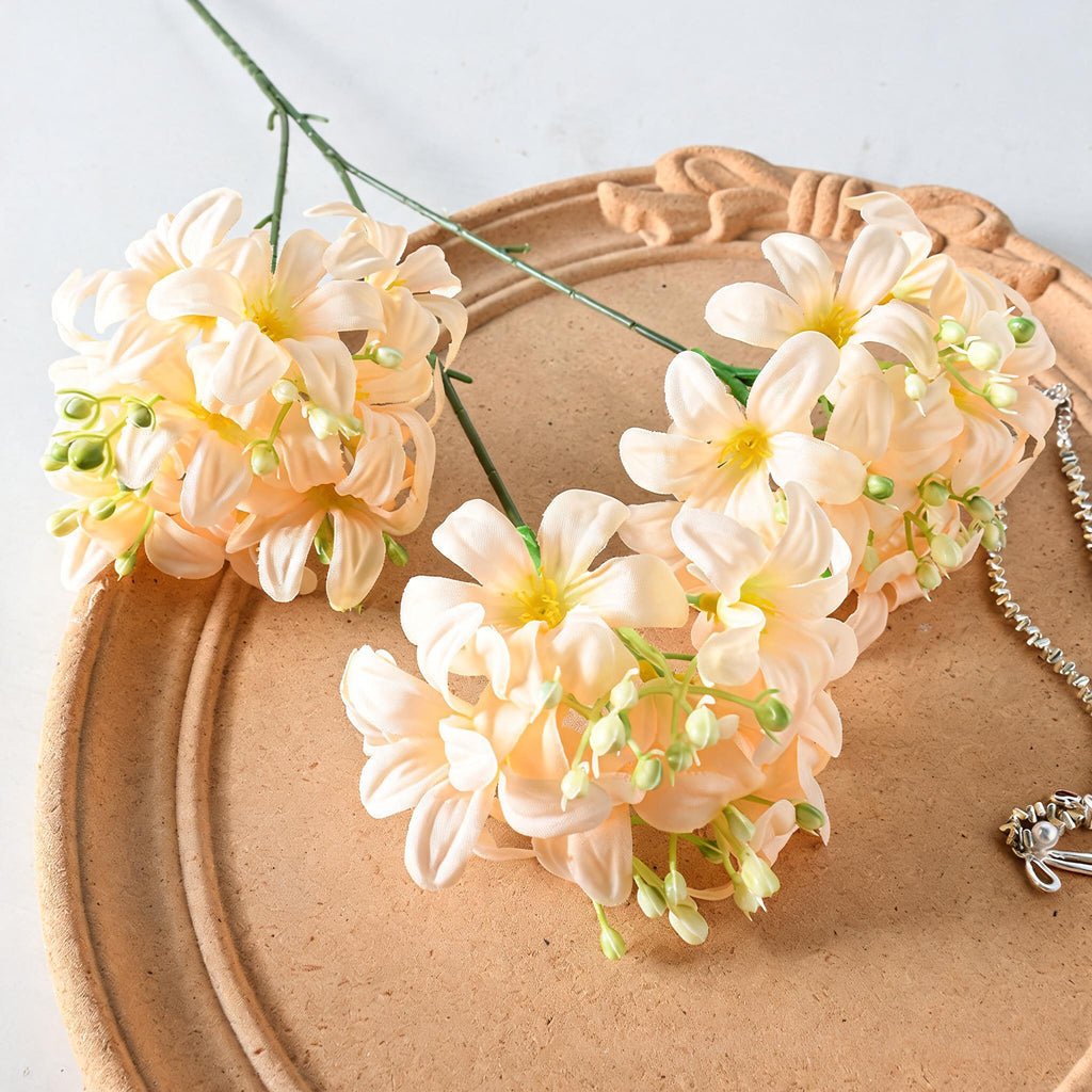 Fleurs artificielles d'hortensia sauvage, 70 cm, 3 têtes, idéal pour mariages et décorations intérieures, en soie