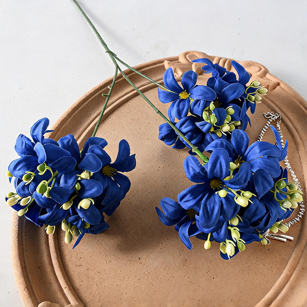 Fleurs artificielles d'hortensia sauvage, 70 cm, 3 têtes, idéal pour mariages et décorations intérieures, en soie