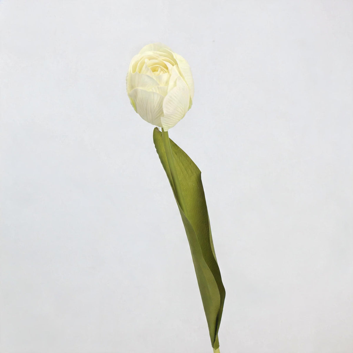 Tulipe artificielle haut de gamme, tige unique 46 cm, toucher latex réaliste, 6 coloris élégants (blanc, vert, rose pâle, champagne, orange, brun), décoration intérieure extérieure, mariage, boutique, cimetière