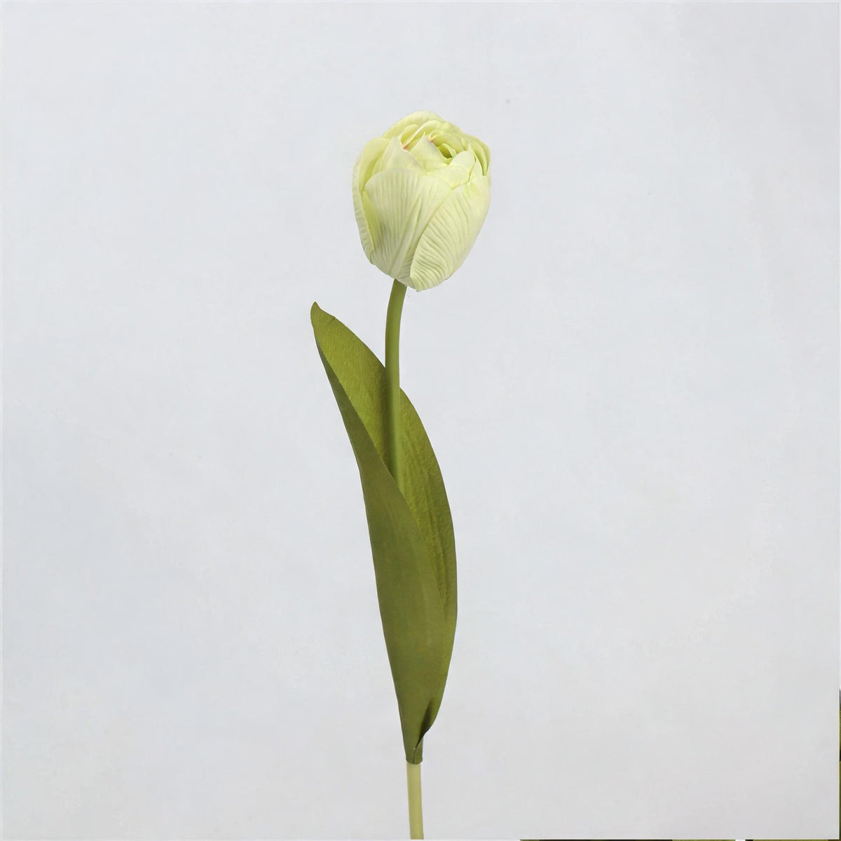 Tulipe artificielle haut de gamme, tige unique 46 cm, toucher latex réaliste, 6 coloris élégants (blanc, vert, rose pâle, champagne, orange, brun), décoration intérieure extérieure, mariage, boutique, cimetière