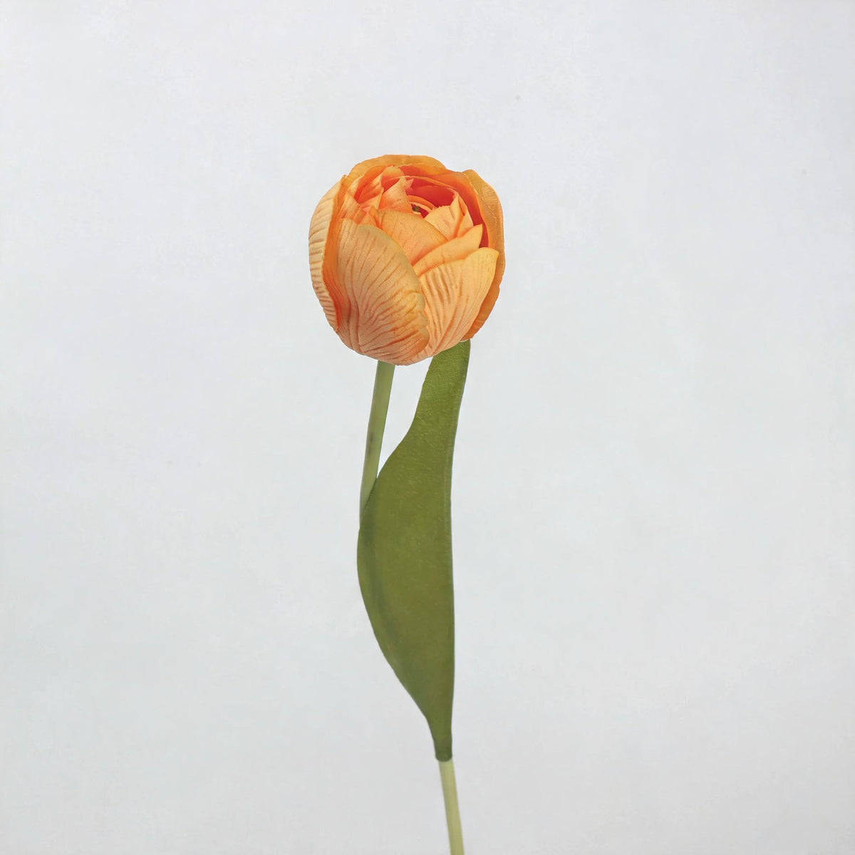 Tulipe artificielle haut de gamme, tige unique 46 cm, toucher latex réaliste, 6 coloris élégants (blanc, vert, rose pâle, champagne, orange, brun), décoration intérieure extérieure, mariage, boutique, cimetière