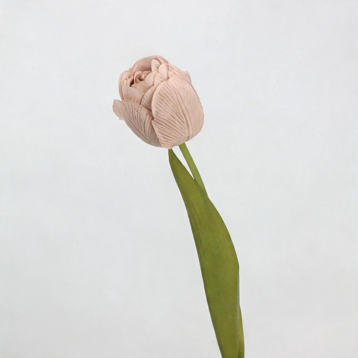 Tulipe artificielle haut de gamme, tige unique 46 cm, toucher latex réaliste, 6 coloris élégants (blanc, vert, rose pâle, champagne, orange, brun), décoration intérieure extérieure, mariage, boutique, cimetière