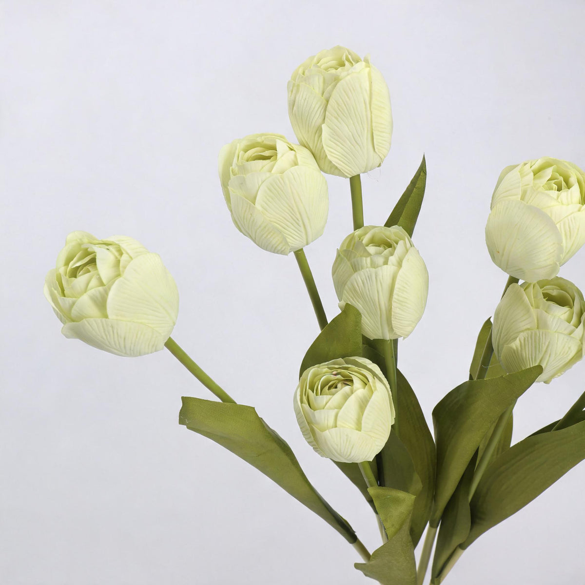 Tulipe artificielle haut de gamme, tige unique 46 cm, toucher latex réaliste, 6 coloris élégants (blanc, vert, rose pâle, champagne, orange, brun), décoration intérieure extérieure, mariage, boutique, cimetière