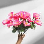 Mini bouquet de callas artificiels en soie, 31 cm, 7 fleurs, décoration de mariage, événement ou intérieur, style provençal