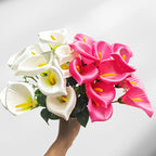 Bouquet de mini callas en soie artificielle, 31 cm - 7 fleurs pour mariage, décoration maison ou cadeau élégant