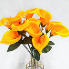 Bouquet de mini callas en soie artificielle, 31 cm - 7 fleurs pour mariage, décoration maison ou cadeau élégant