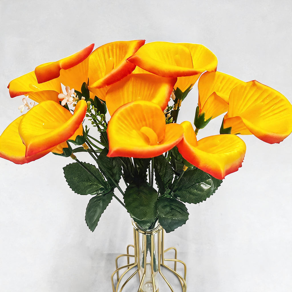 Bouquet de mini callas en soie artificielle, 31 cm - 7 fleurs pour mariage, décoration maison ou cadeau élégant