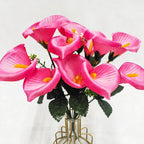 Bouquet de mini callas en soie artificielle, 31 cm - 7 fleurs pour mariage, décoration maison ou cadeau élégant