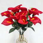 Bouquet de mini callas en soie artificielle, 31 cm - 7 fleurs pour mariage, décoration maison ou cadeau élégant