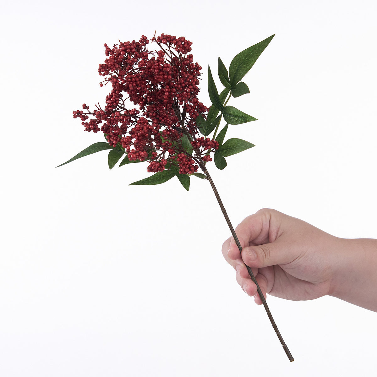 Fleurs artificielles Nandina Domestica, décoration élégante, baies rouges réalistes, 40 cm, pour mariage, terrasse ou commémoration