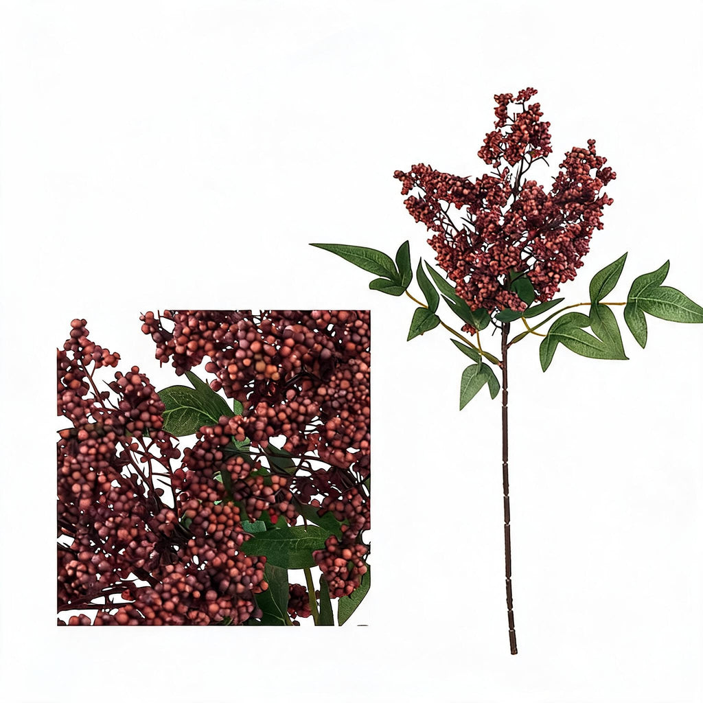 Fleurs artificielles Nandina Domestica, décoration élégante, baies rouges réalistes, 40 cm, pour mariage, terrasse ou commémoration