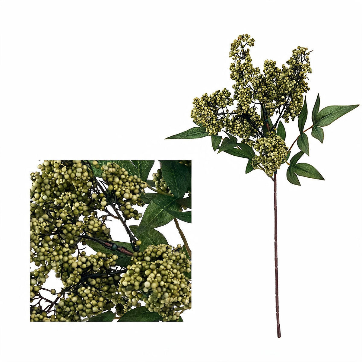 Fleurs artificielles Nandina Domestica, décoration élégante, baies rouges réalistes, 40 cm, pour mariage, terrasse ou commémoration