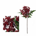 Fleurs artificielles Nandina Domestica, décoration élégante, baies rouges réalistes, 40 cm, pour mariage, terrasse ou commémoration