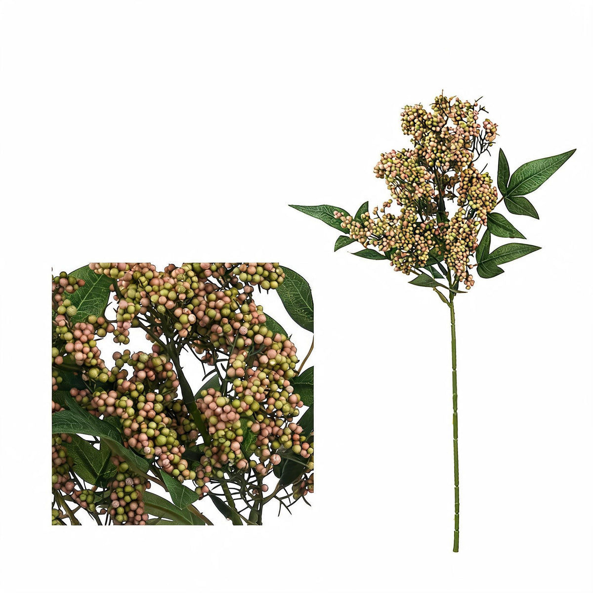 Fleurs artificielles Nandina Domestica, décoration élégante, baies rouges réalistes, 40 cm, pour mariage, terrasse ou commémoration