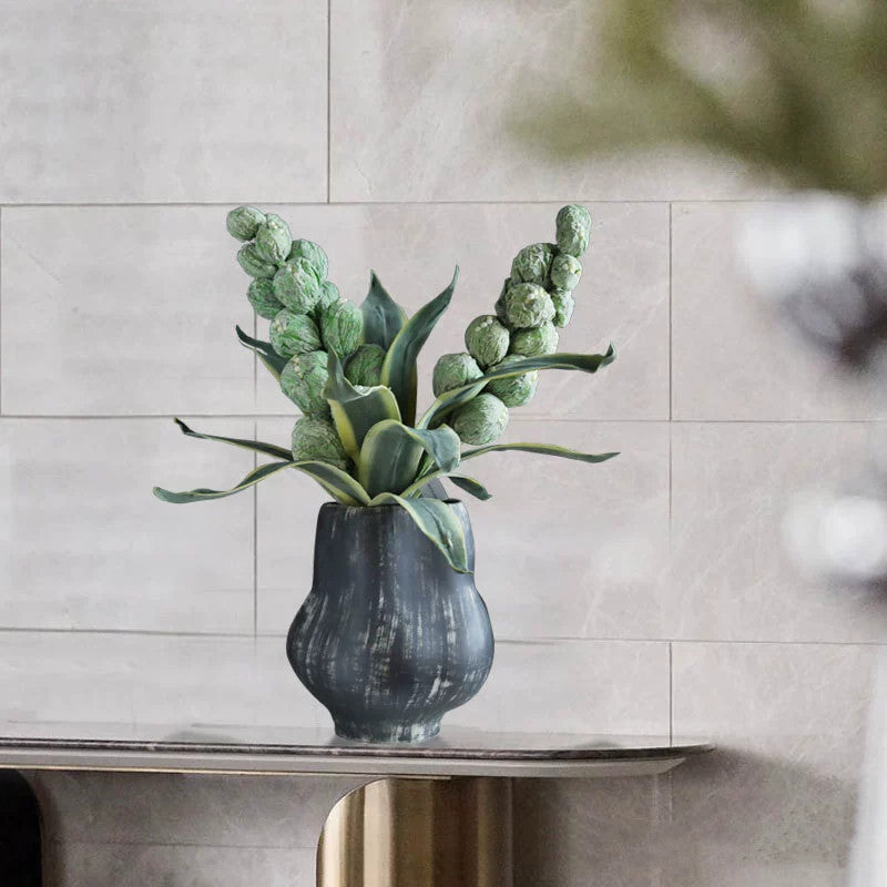 Plante Artificielle en Mousse EVA, Pomme Verte Interdite, Tige Unique, 100 cm, Décoration Élégante pour Bureau, Hôtel, Vitrine