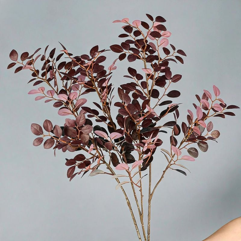 Feuilles artificielles de loropétale rouge, 2 tiges de 62 cm, décoration intérieure élégante, style campagne, pour maison, bureau et événements