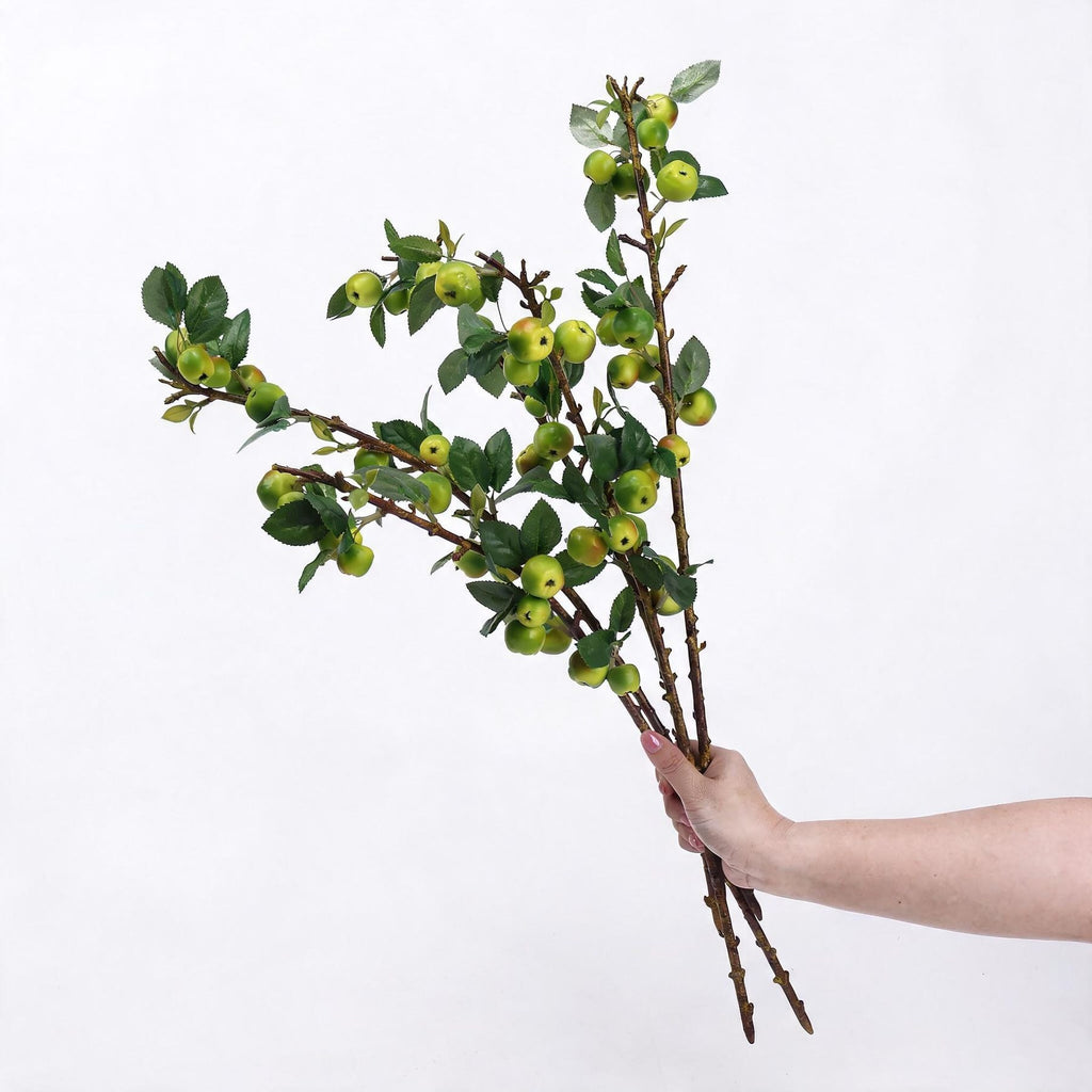 Branche de pommetier artificiel avec feuilles, 60 cm, vert ou rose, décoration intérieure élégante, hôtels, commerces, mariages