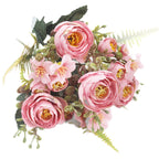 Bouquet de roses thé en soie artificielle, 31 cm, décoration florale pour mariage et intérieur, ambiance élégante et romantique