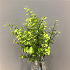 Plante Artificielle Eucalyptus 7 Branches, Décor Élégant pour Maison, Bureau, Mariage, 30 cm, PE/PVC, Sans Pot