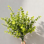 Plante Artificielle Eucalyptus 7 Branches, Décor Élégant pour Maison, Bureau, Mariage, 30 cm, PE/PVC, Sans Pot