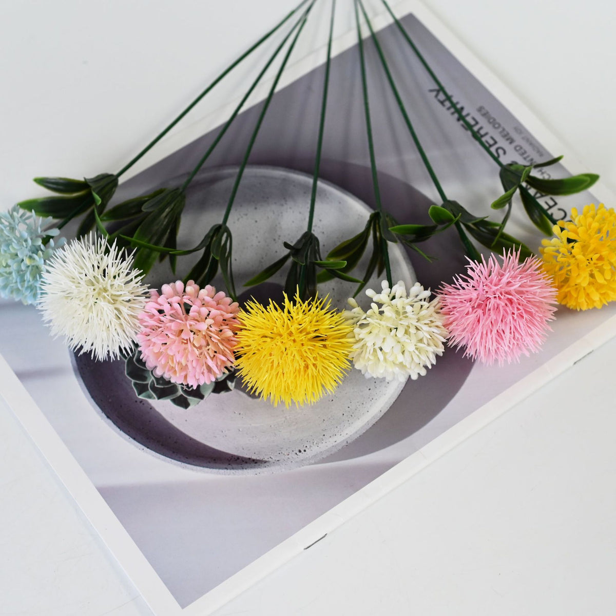 Fleurs artificielles de pissenlit et petite hortensia, 26 cm, 10 tiges, décoration intérieure, mariage, maison