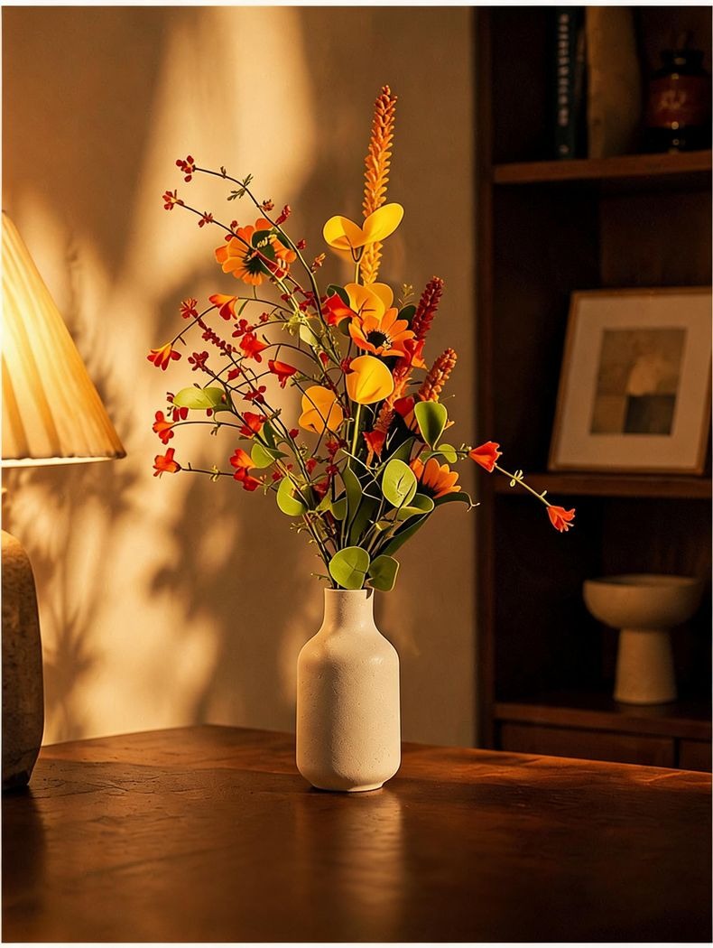 Bouquet de fausses marguerites automnales, 75 cm, décoration d'intérieur élégante, pour maison, mariage ou cadeau