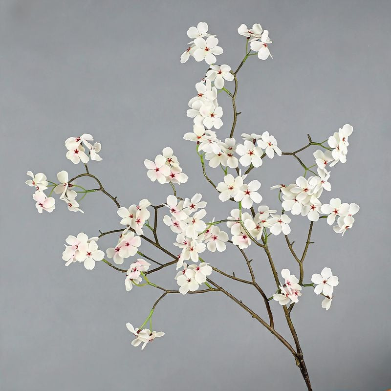 Branche artificielle de poirier en soie 76 cm - Décoration florale réaliste pour mariage, intérieur, terrasse, commerce - Rose ou blanc