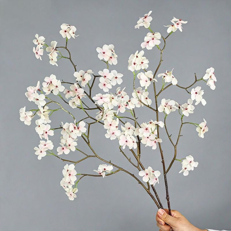 Branche artificielle de poirier en soie 76 cm - Décoration florale réaliste pour mariage, intérieur, terrasse, commerce - Rose ou blanc