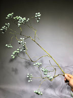 Tige unique de baies artificielles en plastique, 80 cm, style blanc et vert, décoration élégante pour mariage, intérieur et extérieur
